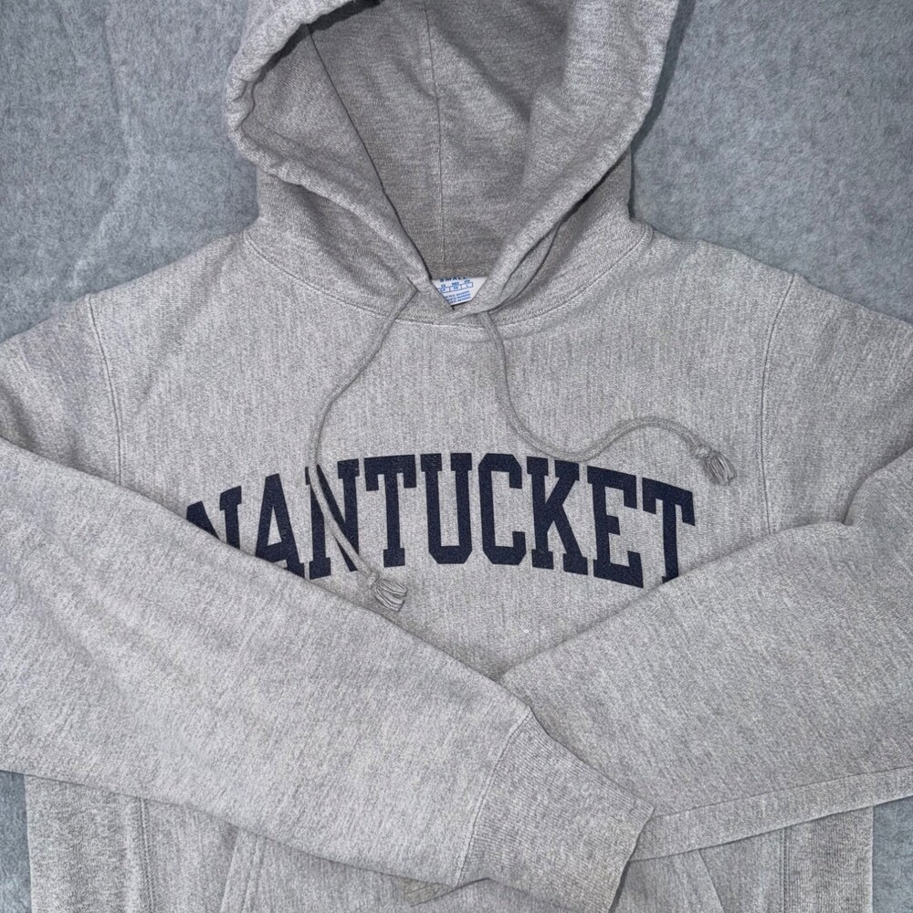 Champion Nantucket Hoodie Reverse Weave Mens S Gray Long Sleeve Heavyweight